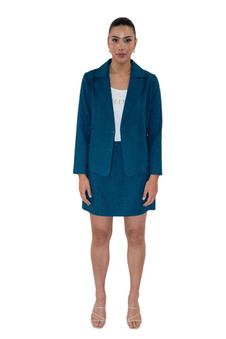Blue skirt suit