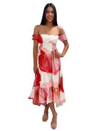 Standout floral printed high low dress
