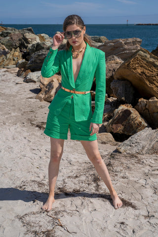 Green short suit set